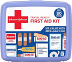 BAND-AID Brand Travel Ready Portable Emergency First Aid Kit for Minor Wound Care, Perfect for Home, Car, Travel, Camping Ess