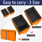Homeve Trunk Organizer for Car, Waterproof Collapsible 3 Compartments Car Organizer, Foldable Storage for Car Accessories, Too