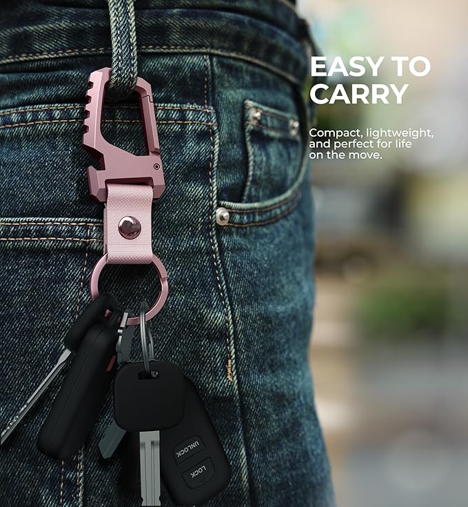 Dexnor Heavy Duty Key Chain Bottle Opener, Carabiner Key Ring Clip Aerospace-grade Stainless Steel Car Key Fob Holder Organiz