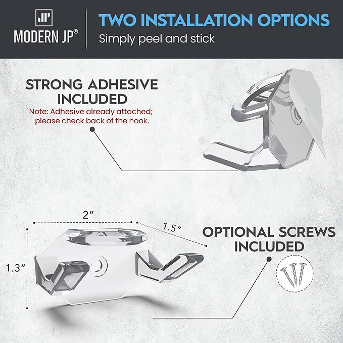 Modern JP Adhesive Hat Hooks for Wall (32-Pack) - Hat Rack for Baseball Caps, Minimalist Hat Display, Strong Hold Hat Hangers