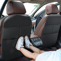 Kick Mats Back Seat Protector Fit for Hyundai Kona with 2 Pocket Storage Organizer - Faux Leather Waterproof Dirt Proof for Kids Feet Automotive Accessories (1 Pair,Black)
