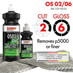 SONAX Glaze OS 02-06 247141 | All-in-One Car Polish for Scratch Removal, High-Gloss Finish & Ceramic Protection | SiO2-Based 6-Month Durability | Hologram-Free Results for All Paint | 250ml