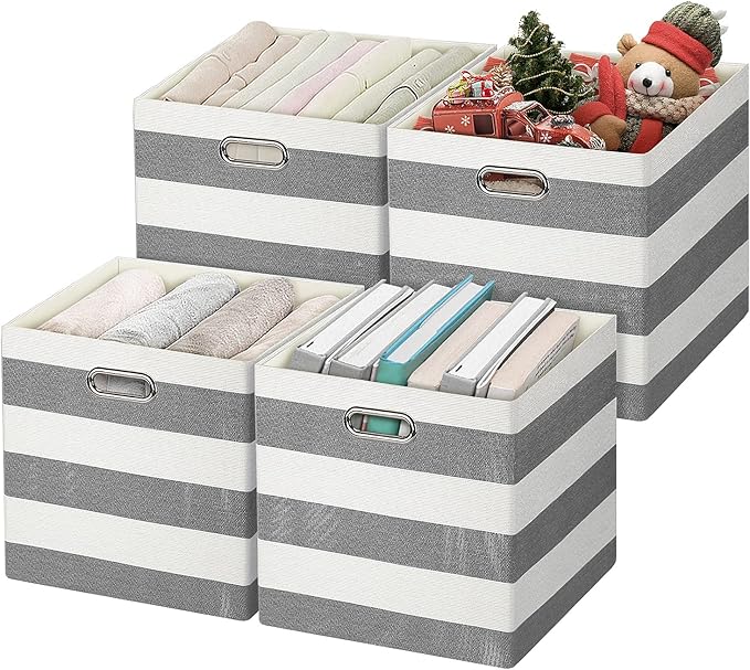 Posprica Storage Bins Storage Cubes,13×13 Collapsible Storage Boxes Containers Organizer Baskets for Nursery,Office,Closet,Sh