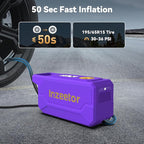 150 PSI Tire Inflator Portable Air Compressor, 12V DC Auto Shutoff Air Pump with Digital Pressure Gauge and Emergency LED Light for Car Tires, Bicycle & Balloons, Purple