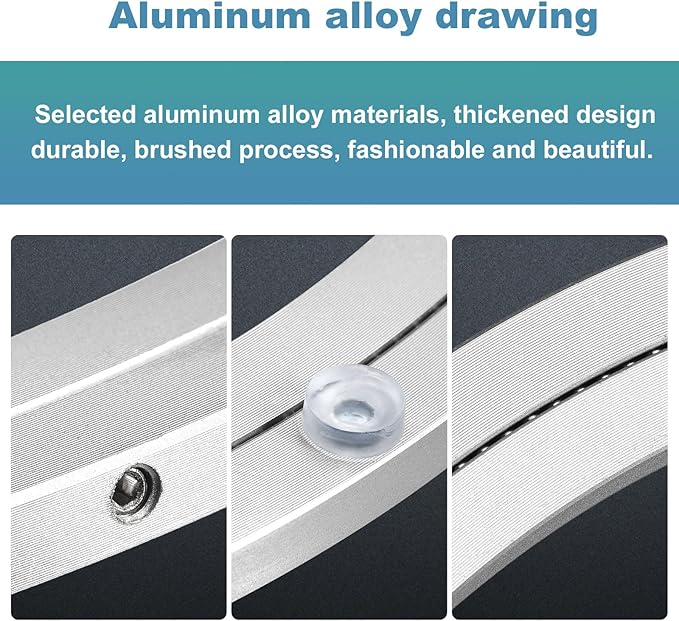 MECCANIXITY Aluminum Lazy Susan 24 Inch Turntable Ring Large Bearing Metal Rotating Turntable Bearings Swivel Plate Hardware 