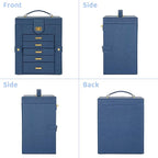AKOZLIN Jewelry Box Organizer Functional Leather Jewelry Storage Case for Women Girls Ring Necklace Earring Bracelet Holder O