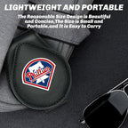 for MLB Philadelphia Phillies Car Visor Sunglass Holder - Black Leather Eyeglass Case with Team Logo, Clip-On Sun Visor Organizer for Auto Interior, Phillies Gifts
