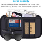 Car Sun Visor Organizer, Wisdompro Vehicle Interior Accessories Storage Pouch Auto Registration Holder with Elastic Strap for Sunglass, Documents, Cards, Pen, Drivers License, etc. (Black)
