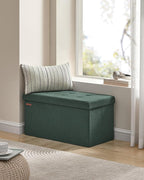 SONGMICS Mazie Collection - 30 Inches Folding Storage Ottoman Bench, Ottoman Foot Rest, End of Bed Bench, Storage Chest, Load
