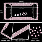 BBTO 42 Pcs Pink Bow Car Accessories Set for Women Pink Steering Wheel Cover Bow Hook Car Coaster Air Vent Clip Seat Belt Covers Diamond Rings Sticker Coquette Cute Gifts