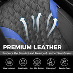 FLORICH Car Seat Covers Full Set, Leather Seat Covers for Cars, Car Seat Protector Waterproof, Universal Automotive Seat Cove