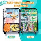 Paterr 14 Pcs Packing Cubes for Travel Kids Day of Week Compression Packing Bags Colorful Luggage Suitcase Organizers Bag for