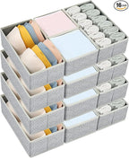 DIMJ Drawer Organizer Clothes Storage - 16 Pack Baby Dresser Organizer for Nursery, Foldable Drawer Dividers for Bedroom Clos