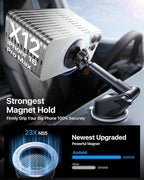 【True Military-Grade】andobil 3 in1 Magnetic Phone Holder for Car Dashboard Windshield Vent 【Upgrade Suction & Strongest Magnet】Retractable for MagSafe Car Mount for iPhone 17 16 15 14 Pro Max Sumsung