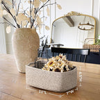 Goodpick Baskets for Organizing, Storage Basket for Shelves, Baskets for Gifts, Woven Bakset 3 Pack for Living Room, 11 x 7 x