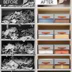 Homsorout Drawer Organizers and Storage - 8 Pack Foldable Pants Organizer with Clear Window & Handles, Fabric Closet Organize
