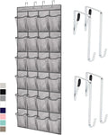 GORILLA GRIP Over the Door Shoe Organizer, 24 Large Breathable Mesh Pockets, Space Saving Hanging Storage Holder, Closet Rack