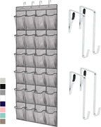 GORILLA GRIP Over the Door Shoe Organizer, 24 Large Breathable Mesh Pockets, Space Saving Hanging Storage Holder, Closet Rack