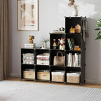 AWTATOS Cube Storage Organizer Closet Storage Shelves DIY Stackable Plastic Storage 12 Cube Bookshelf, Ideal Storage Organize