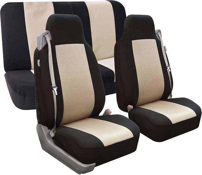 FH Group All Purpose Flat Cloth Car Seat Covers - Universal Fit, Full Set Seat Covers, Washable, Fit Most Car, Truck, SUV, Va