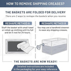 NaturalCozy 11.8"x8"x4.5” Storage Baskets for Shelves 3 Pack | Cotton Rope Woven Small Baskets for Organizing | Small Storage