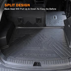 KUST Floor Mats Set for 2022-2026 Jeep Grand Cherokee 5 Seats (Include 4XE, Not for WK & L), Cargo Trunk Liner with Backrest Mat All Weather Car Mats Accessories TPE Rubber Raised Edge