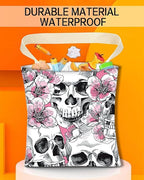 Car Garbage Can, Car Trash Bag, Car Garbage Bag, Hanging Car Trash Can for Car Accessories, Vehicle, Travelling, Camping, Cute Car Back Seat Organizer, Skull Pink Floral