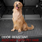 Cargo Mat with Backrest Mats for 2020-2025 Kia Telluride 7/8 Passenger Car Mats Accessories, All Weather TPE Interior Protectors Cargo Liner Trunk Mat(Cargo Mat with Backrest Mats)