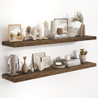 55"W x 9.3"D Floating Shelves for Wall, Wall Mounted Bathroom Shelves 2 Pack Deep Floating Shelf for Bedroom Kitchen Living R