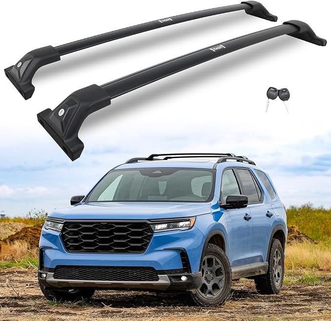 Snailfly Aluminum Roof Rack Cross Bars with Lock Fit for 2023-2026 Honda Pilot (Not for LX, EX-L), 330lbs Crossbars Anti-Wobble & Wind Noise Reduction Heavy Duty Cargo Carrier Accessories