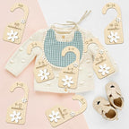 R HORSE Wooden Baby Closet Dividers - 8Pcs Double-Sided 3D Daisy Nursery Closet Organizer Baby Clothes Size Hanger Dividers N