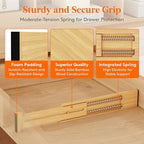 Lifewit 2.4" High 6 Pack Bamboo Drawer Dividers 33-42cm/13-16.5" Adjustable Wooden Drawer Organizer for Clothes/Utensils, Exp