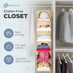 Handy Laundry Hanging Closet Organizer - 6 Shelf Storage for Clothes, Sweaters, Shoes & Accessories - Space-Saving Wardrobe S