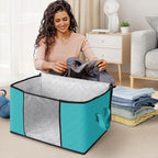 Fab totes Storage Bags,Clothes Blanket Storage Bins Foldable Closet Organizers with Reinforced Handle for Home Dorm Storage a