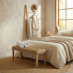Blanket Ladder for Living Room 6-Tier, Wooden Decorative Quilt Holder for Bed Room, Wall-Leaning Towel Rack for Bathroom, Dec