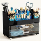 HBlife Makeup Organizer for Vanity with Brush Holder, Cologne Organizer for Men, Large Bathroom Countertop Cosmetic Organizer