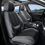 Coverado Seat Covers, Car Seat Covers Full Set, Leather Seat Covers for Cars, Car Seat Protector, Gray Car Seat Covers Front 