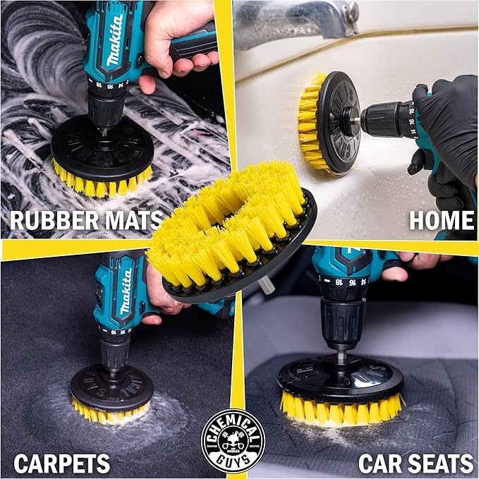 Chemical Guys ACC507 Medium Duty Spinner Multi-Surface Drill Brush Attachment (Fits Any Standard Drill - Power Scrubber Remov