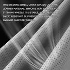 2-Piece Steering Wheel Cover, Carbon Fiber Segmented Steering Wheel Protector, Universal and Anti-Slip Durable Car Leather Pr