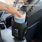 Car Seat Side Large Car Cup Holder Expander Adapter Bag, Auto Seat Storage Hanging Bag, Drink, Stuff Holder with Mesh Pocket for Cars, Water Bottle Bags Road Trip Essentials Car Accessories