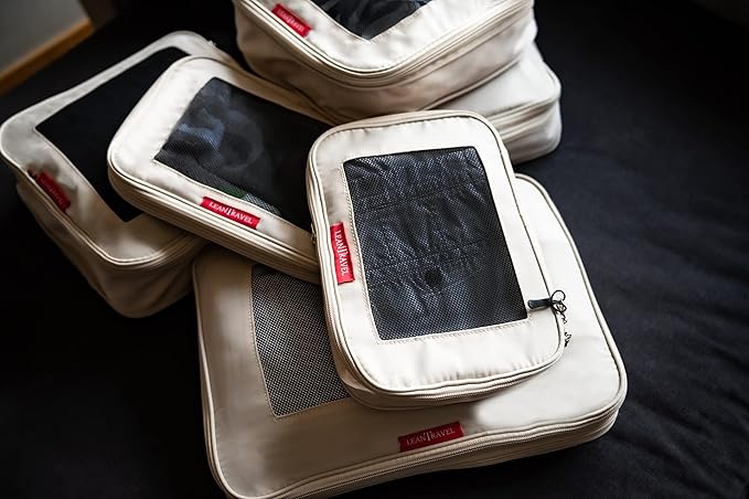 LeanTravel Premium Compression Packing Cubes for Travel - Luggage Organizers with Double Zipper - Sturdy Bags for Suitcase (3