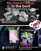rati Nook Trunk Organizer Blocks for Cars and SUVs, Adjustable Cargo Dividers with Dual Grip Pads, Works on Carpeted and