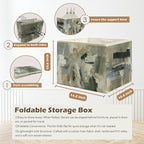 Modern Abstract Neutral Storage Box Bins, Grey and Beige Abstract Boho Collapsible Storage Basket Organizer for Bedroom Laund