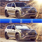 Side Window Sunshades for Volkswagen VW Atlas 2018-2025, Custom Fit for VW Atlas Front Window Sunshade, Foldable Car Sun Shield with Steering Wheel Cover, UV & Heat Protection to Keep Vehicle Cool
