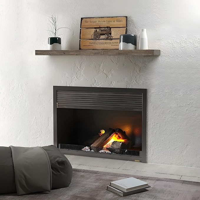 Floating Shelves | 8" Deep Rustic Reclaimed Barnwood Wall Hanging Shelves with Invisible Heavy-Duty Metal Bracket | Wall Moun