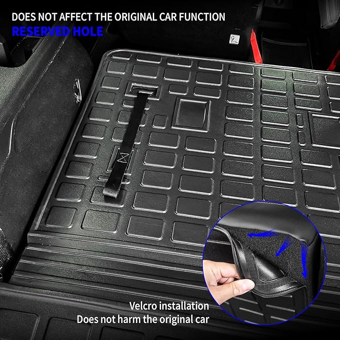Rongtaod Cargo Mat Compatible with 2020-2025 Kia Telluride Cargo Liner Trunk Mat TPE All Weather Back Seat Cover Protector 2024 Telluride Accessories (Trunk Mat with Backrest Mat)