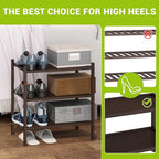 BMOSU 3-Tier Bamboo Small Shoe Rack Premium Stackable Shoe Shelf Storage Organizer for Hallway Closet Living Room Entryway Or