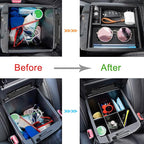 JDMCAR 2PCS Center Console Insert Set Compatible with Toyota Tacoma 2023 2022-2016, Console Armrest Box Insert Tray and Center Console Organizer Divider for Tacoma Accessories