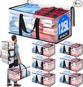 BlissTotes 6-Pack Large Moving Bags with Backpack Straps & Strong Zippers, Heavy-Duty Storage Bags Moving Boxes for Space Sav