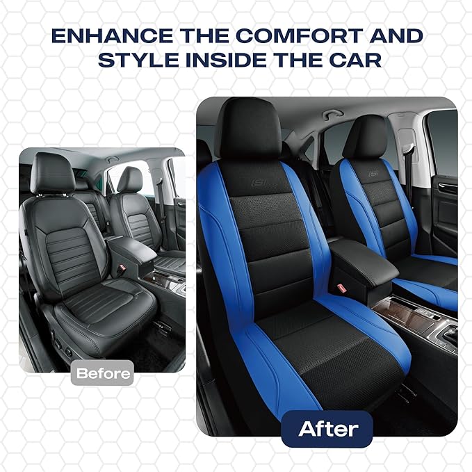 Skechers Men’s Seat Covers, Air-Cooled Memory Foam Car Seat Covers Front Seats, Airbag Compatible,Universal Fit for Most Cars
